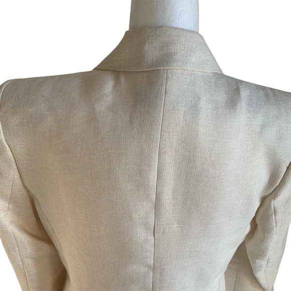 Zara Blazer Linen Long Jacket Event Wear Mini Dress Wedding Occasion Cream  XL - Picture 11 of 15